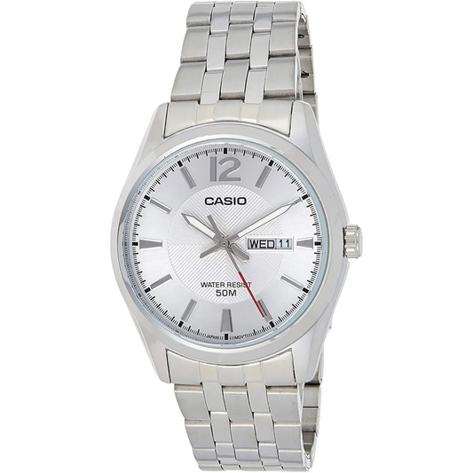 Casio Men’s Enticer Quartz Silver Dial Stainless Steel Watch