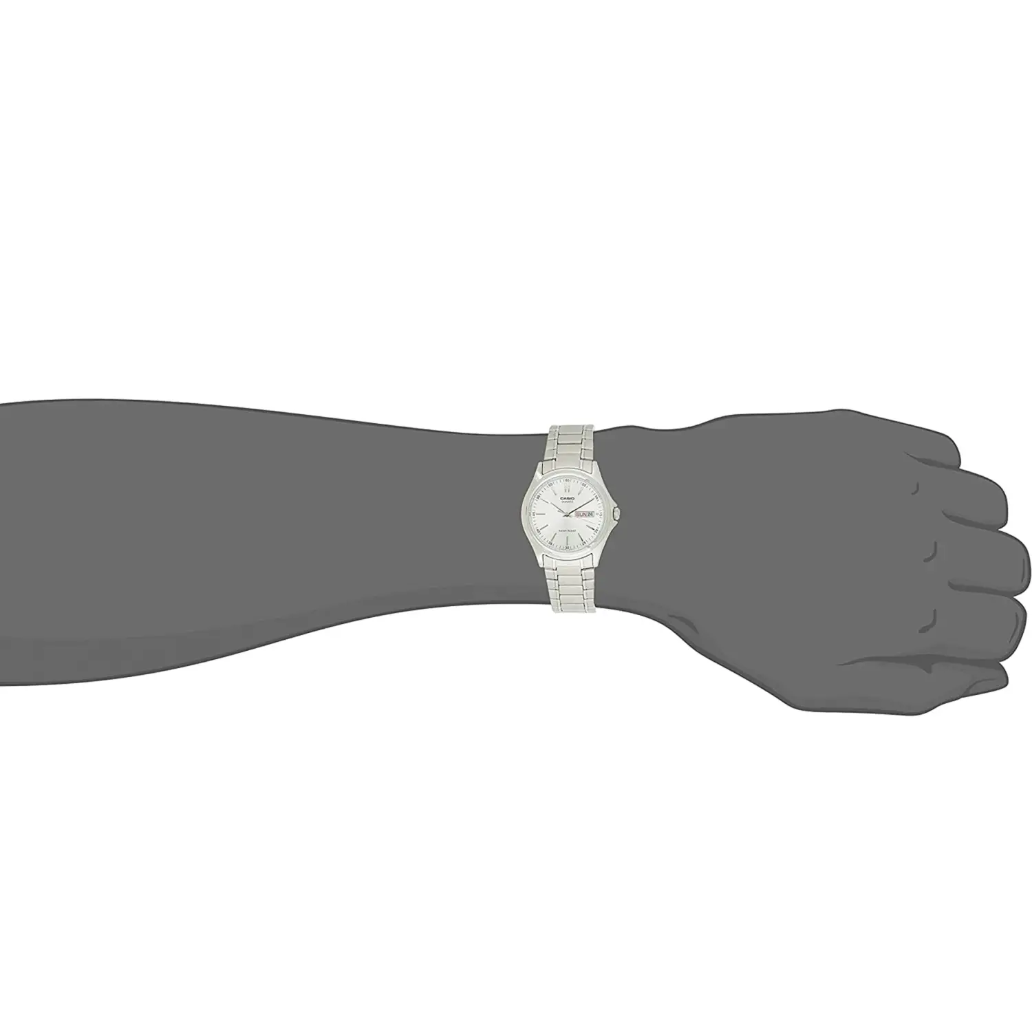 Casio Men’s Enticer Quartz Silver Tone Dial Stainless Steel