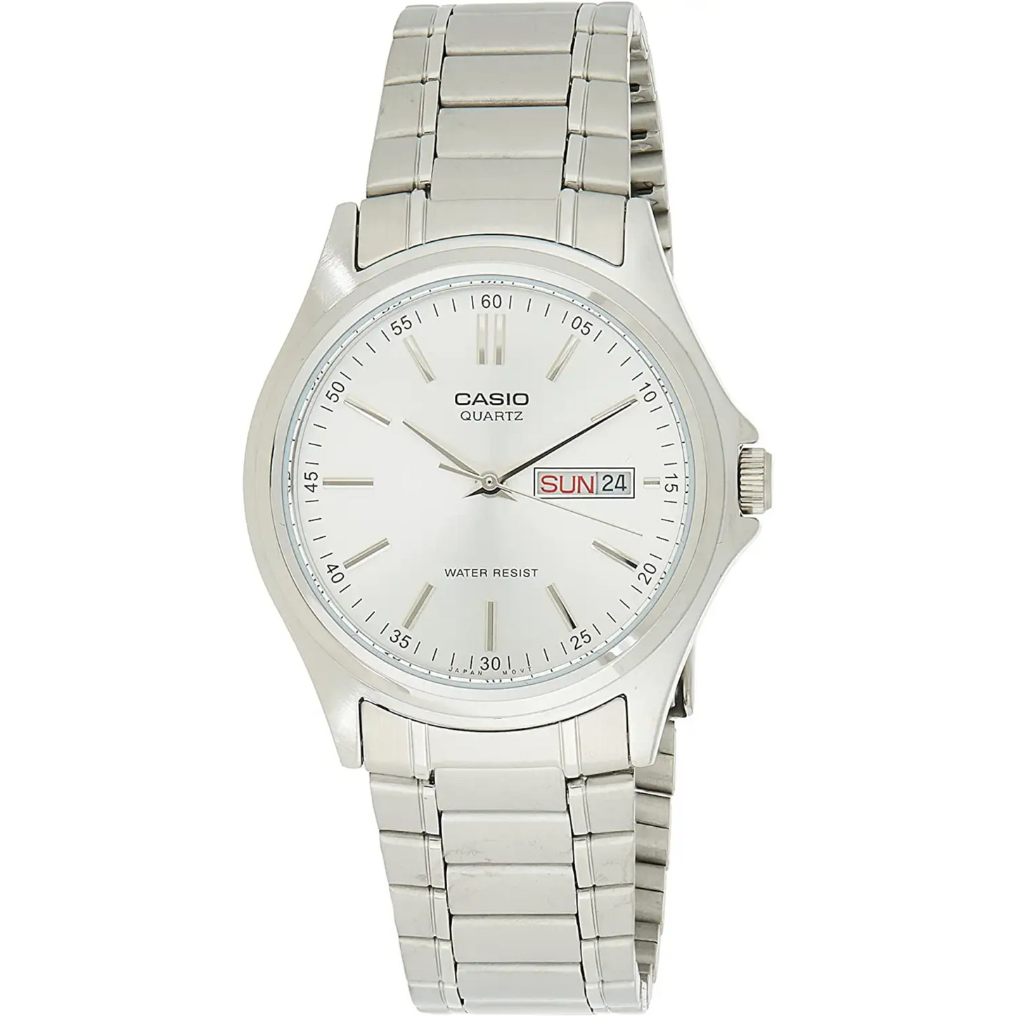 Casio Men’s Enticer Quartz Silver Tone Dial Stainless Steel
