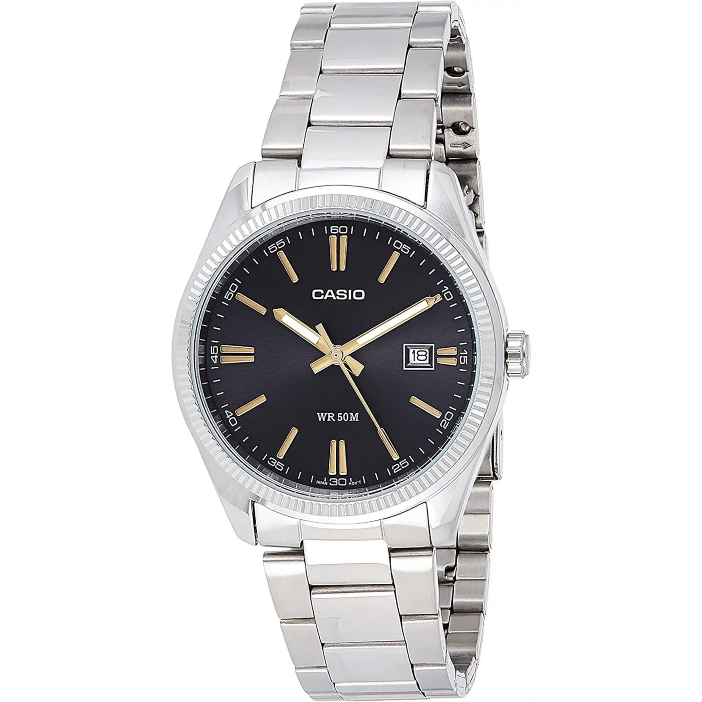 Casio Men’s General Quartz Black Dial Stainless Steel Watch