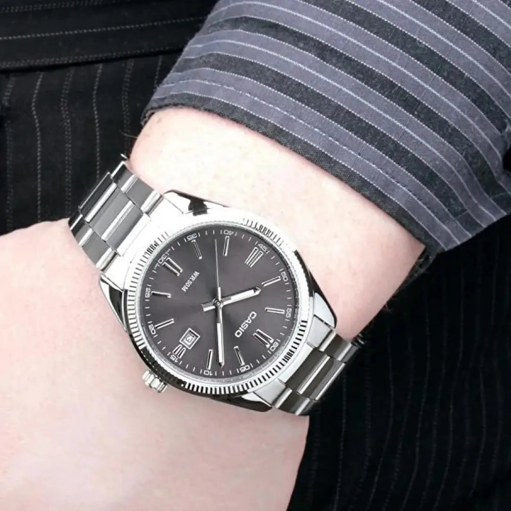 Casio Men’s General Quartz Black Dial Stainless Steel Watch