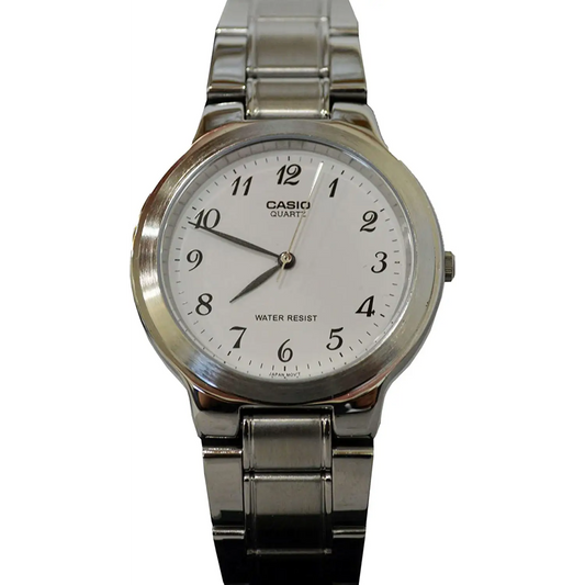 Casio Men’s General Quartz White Dial Stainless Steel Watch