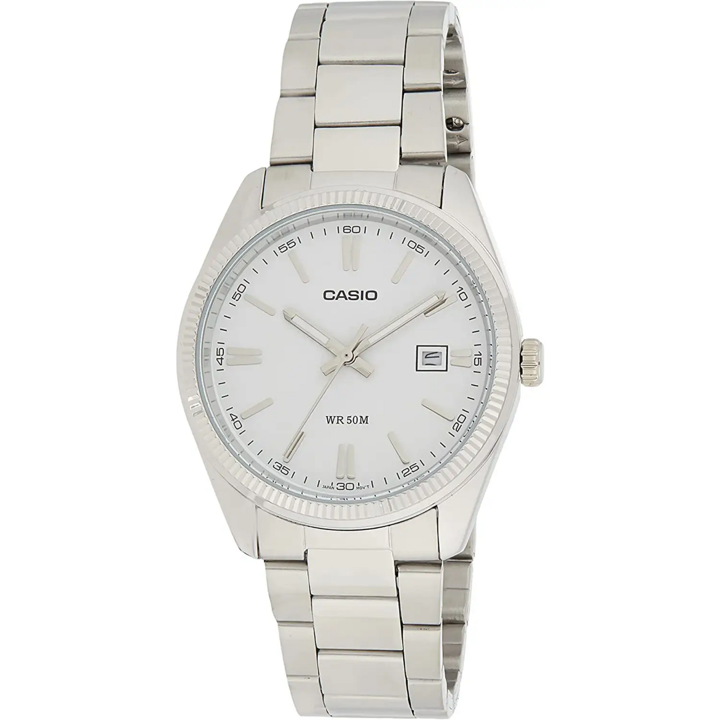 Casio Men’s General Quartz White Dial Stainless Steel Watch
