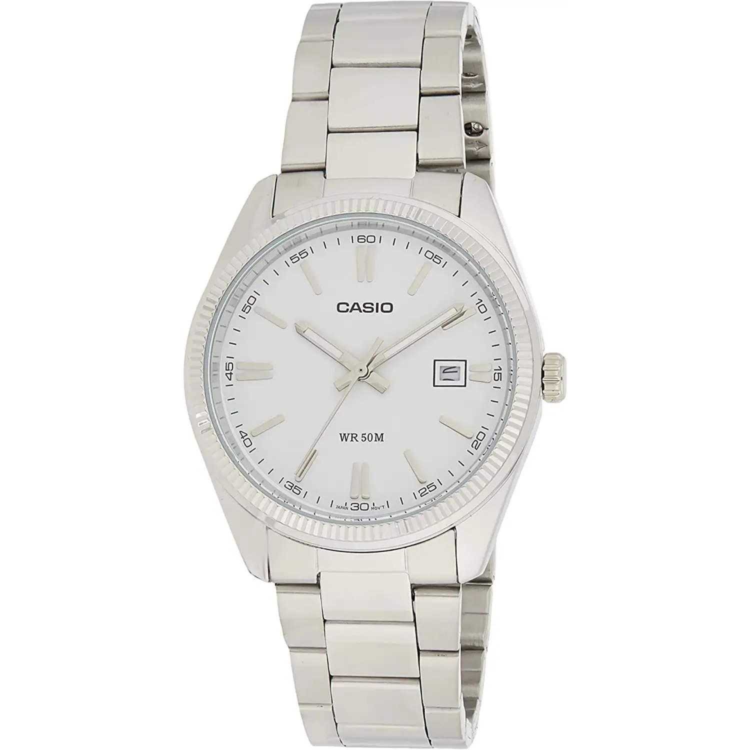 Casio Men’s General Quartz White Dial Stainless Steel Watch