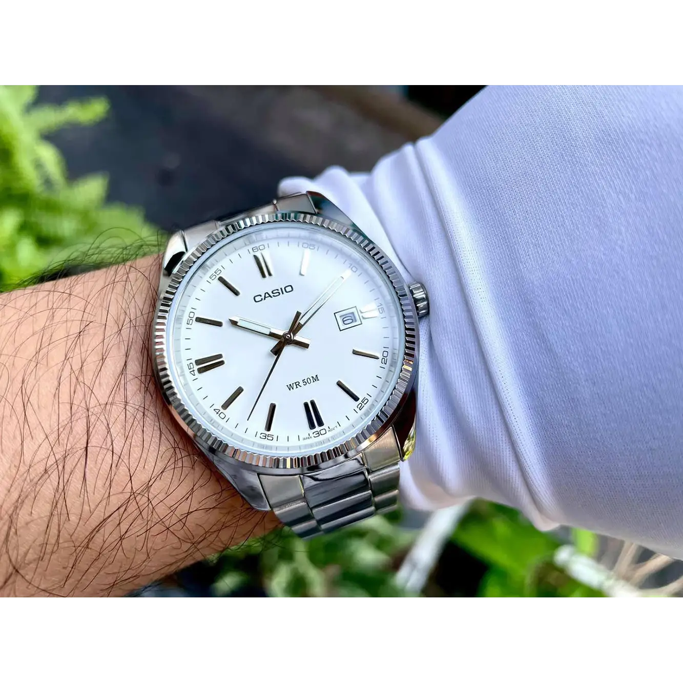 Casio Men’s General Quartz White Dial Stainless Steel Watch
