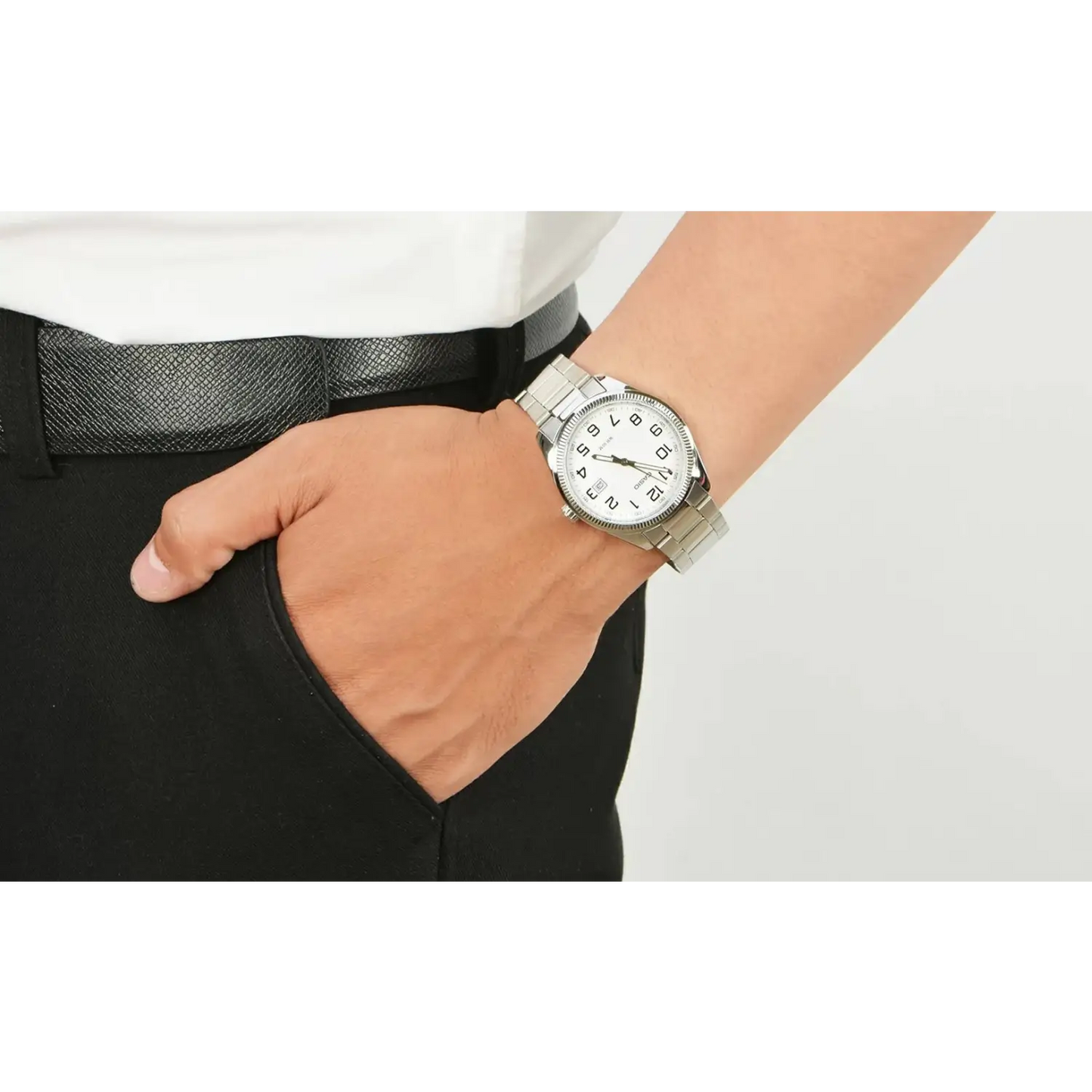 Casio Men’s General Quartz White Dial Stainless Steel Watch