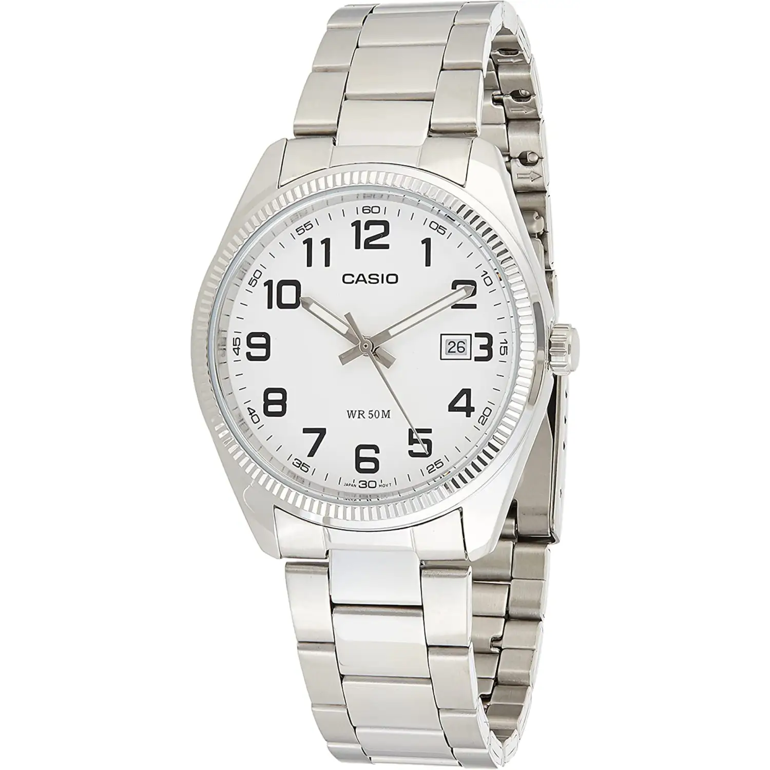Casio Men’s General Quartz White Dial Stainless Steel Watch