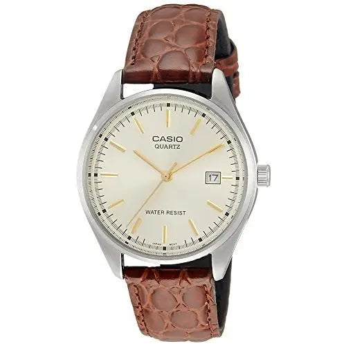 Casio Men’s MTP1175E-9A Gold Leather Quartz Watch with Gold
