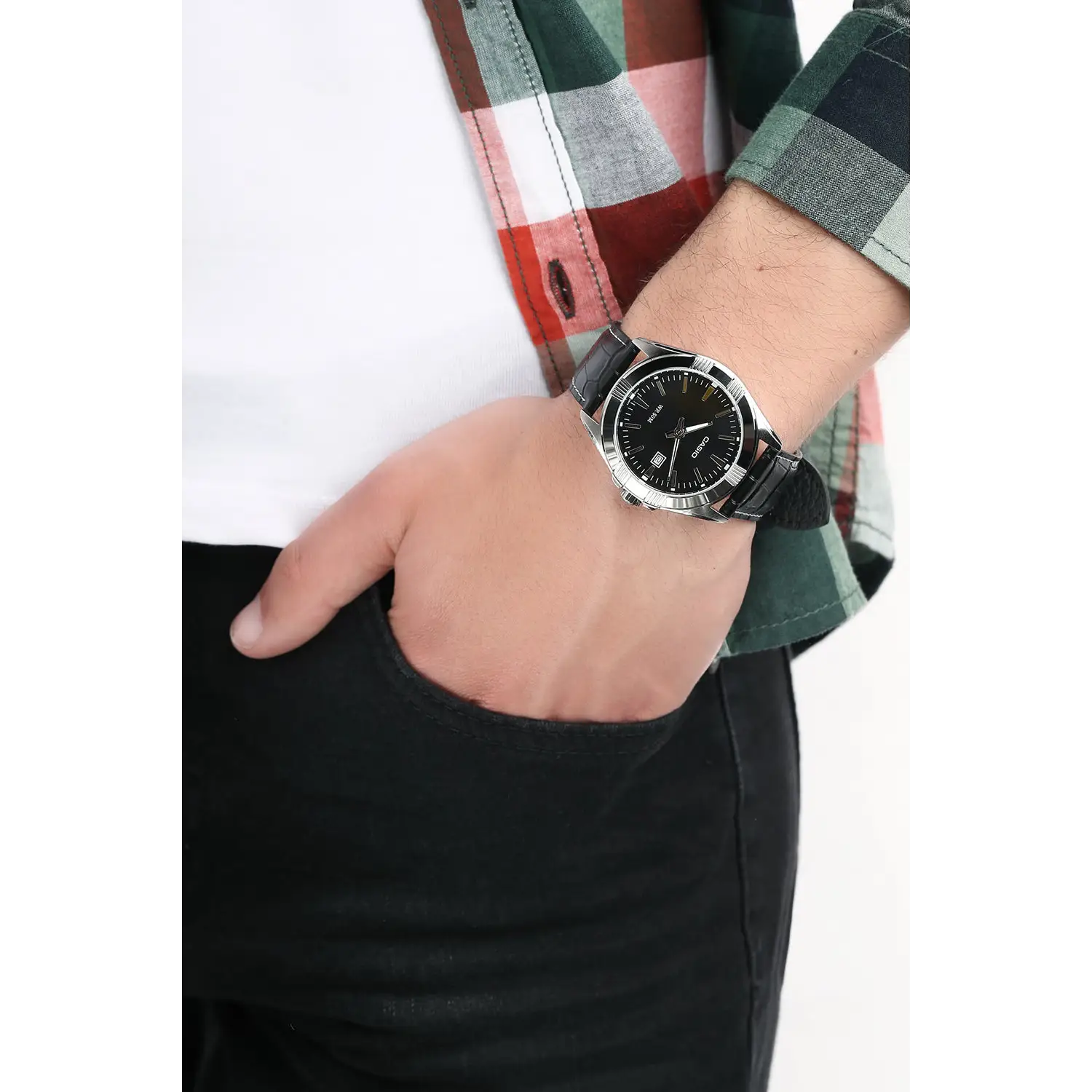 Casio Men’s MTP1308L-1AV Black Leather Quartz Watch