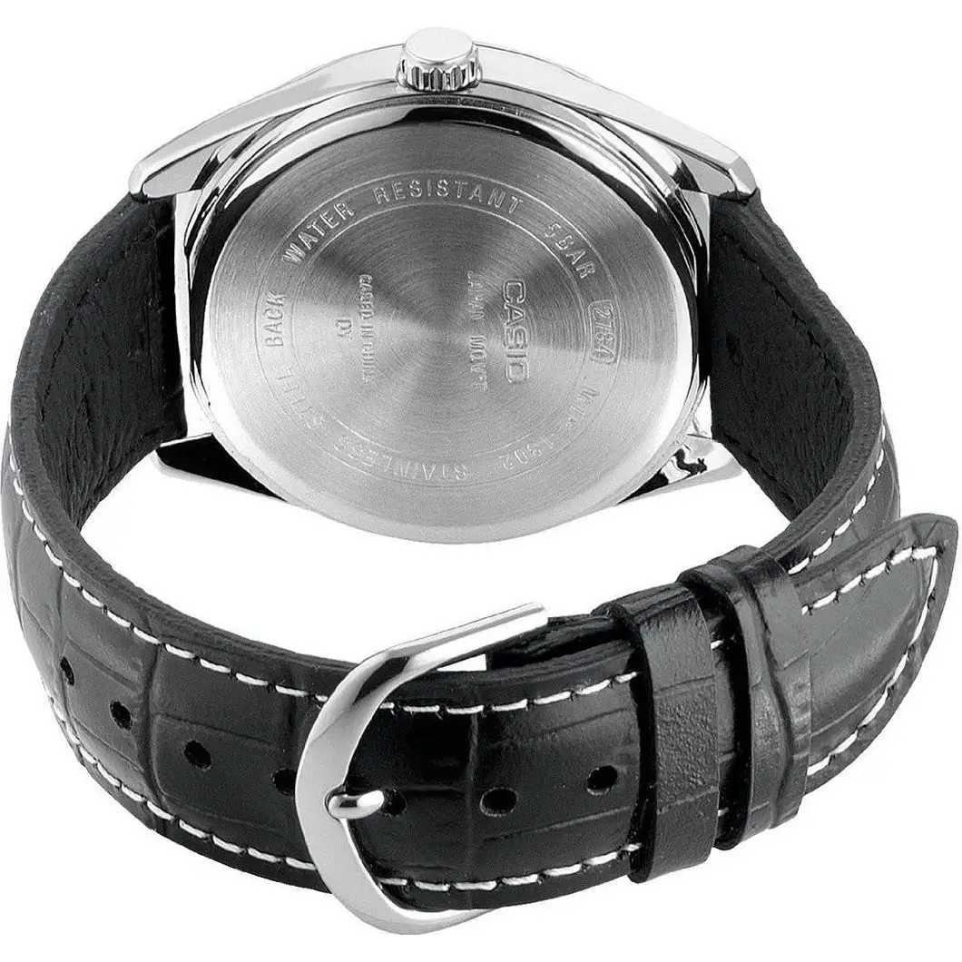 Casio Men’s MTP1308L-1AV Black Leather Quartz Watch