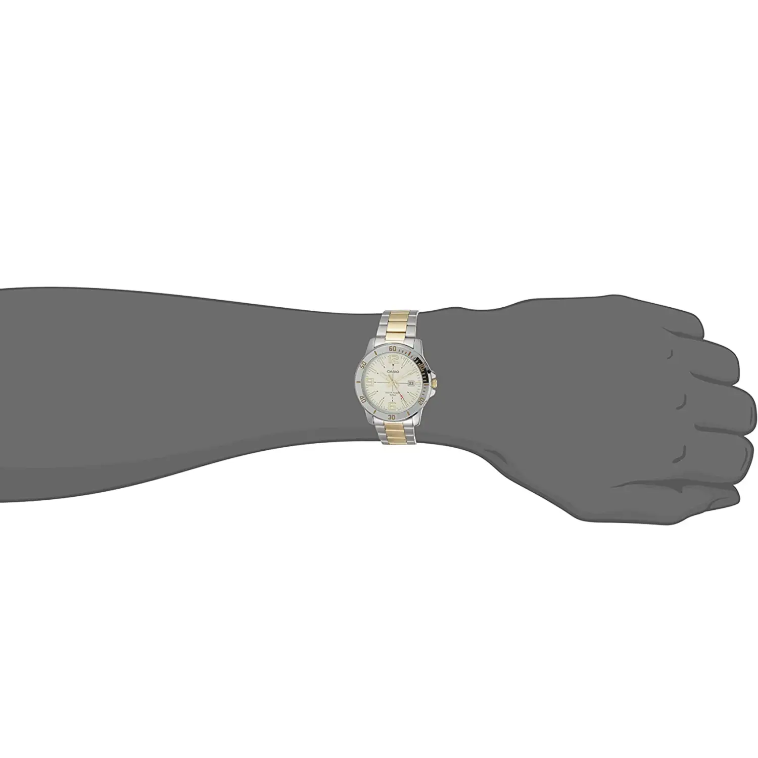 Casio Men’s Quartz Beige Dial Two Tone Stainless Steel Watch