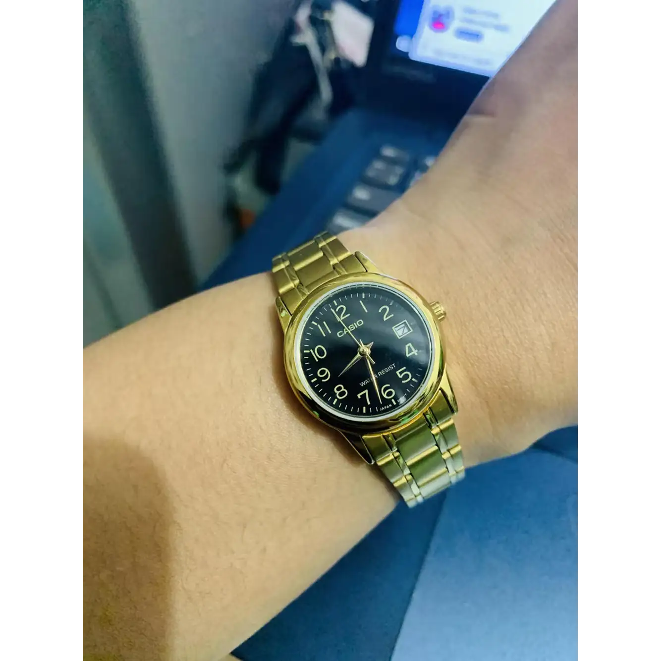 Casio Men’s Quartz Black Dial Gold Tone Stainless Steel