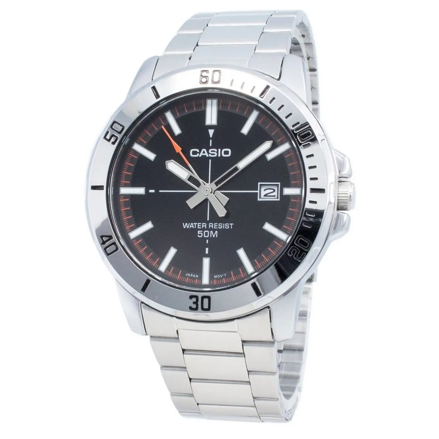 Casio Men’s Quartz Black Dial Stainless Steel Watch