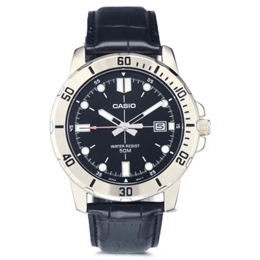 Casio Men’s Quartz Gold Tone Stainless Steel/Black Leather