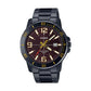 Casio Men’s Quartz Maroon Dial Black Stainless Steel Watch