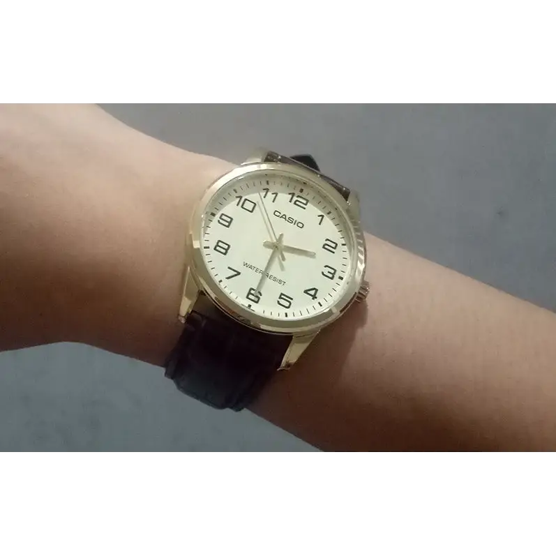 Casio Men’s Quartz Stainless Steel Brown Leather Watch
