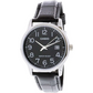 Casio Men’s Quartz Stainless Steel/Black Leather Watch