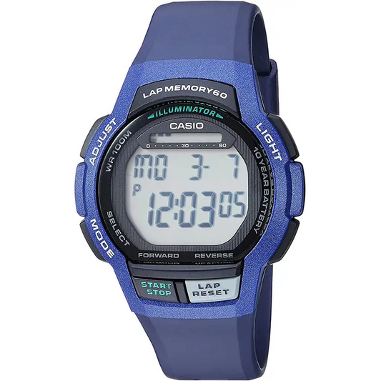 Casio Men’s Runner Digital Quartz Lap Memory 100m Blue Resin