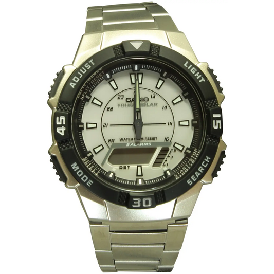 Casio Men’s Silver Slim Solar Multi-Function Analog-Digital