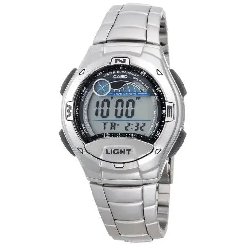 CASIO MEN’S SPORT TIDE GRAPH MOON METAL WATCH W753D-1 -