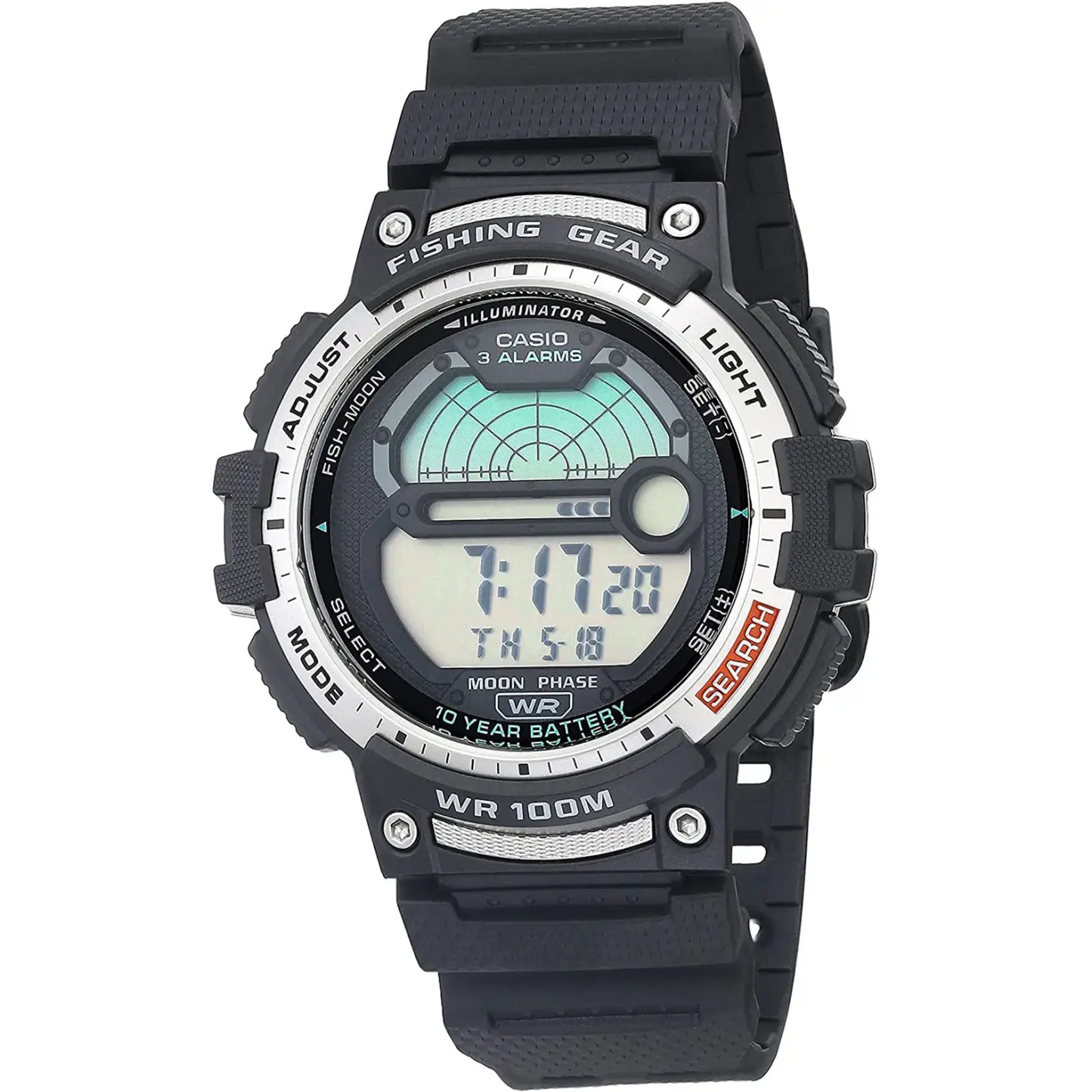 Casio Men’s Sports Digital Moon Data 100m Black Resin Watch