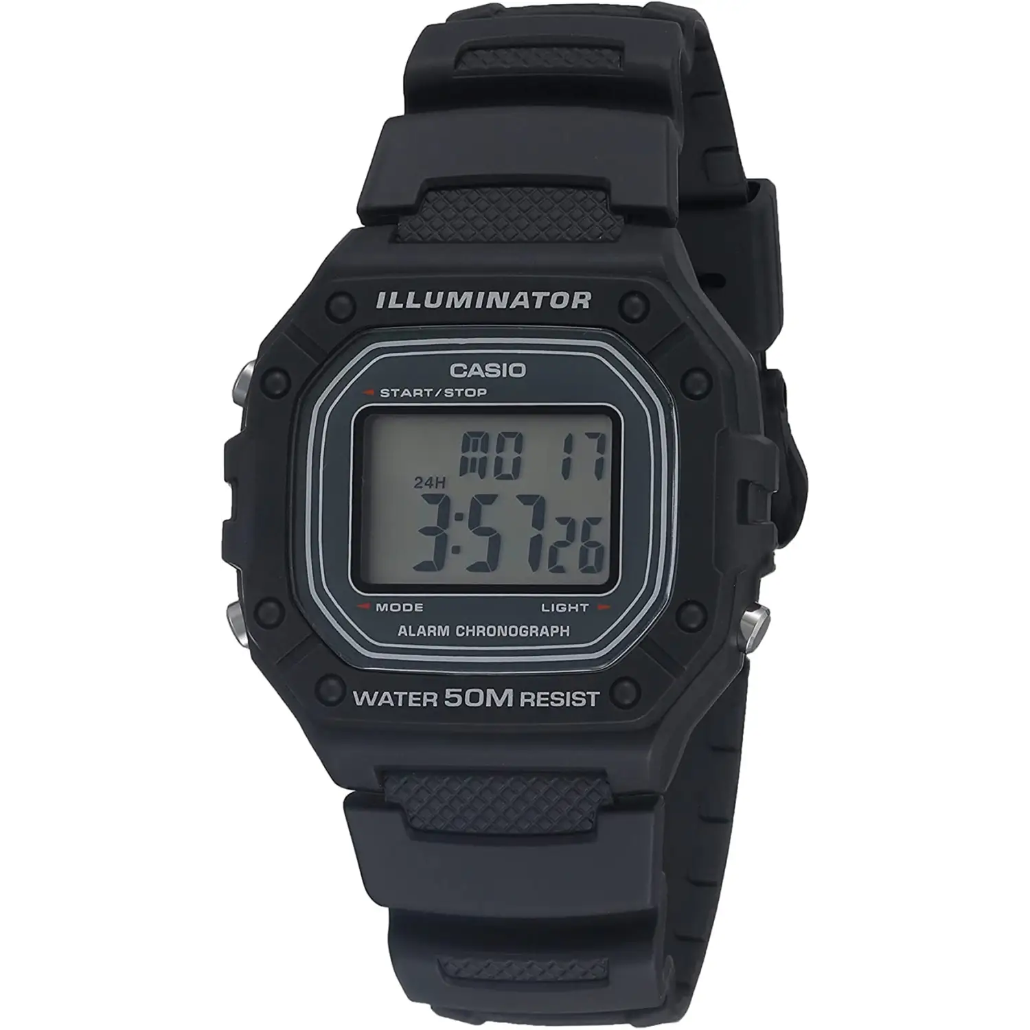 Casio Men’s Sports Digital Quartz 7-Year Battery Black Resin