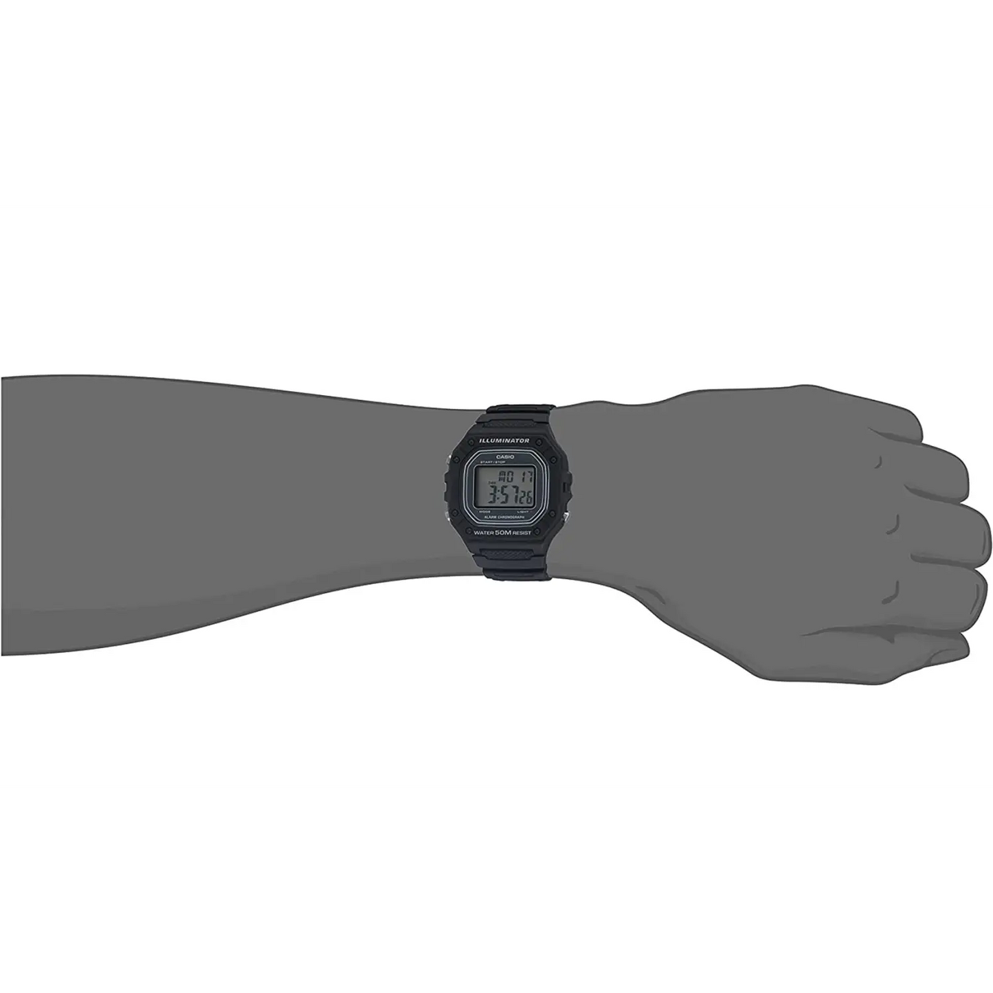 Casio Men’s Sports Digital Quartz 7-Year Battery Black Resin