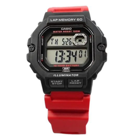 Casio Men’s Sports Gear Digital Quartz 100m Black /Red Resin