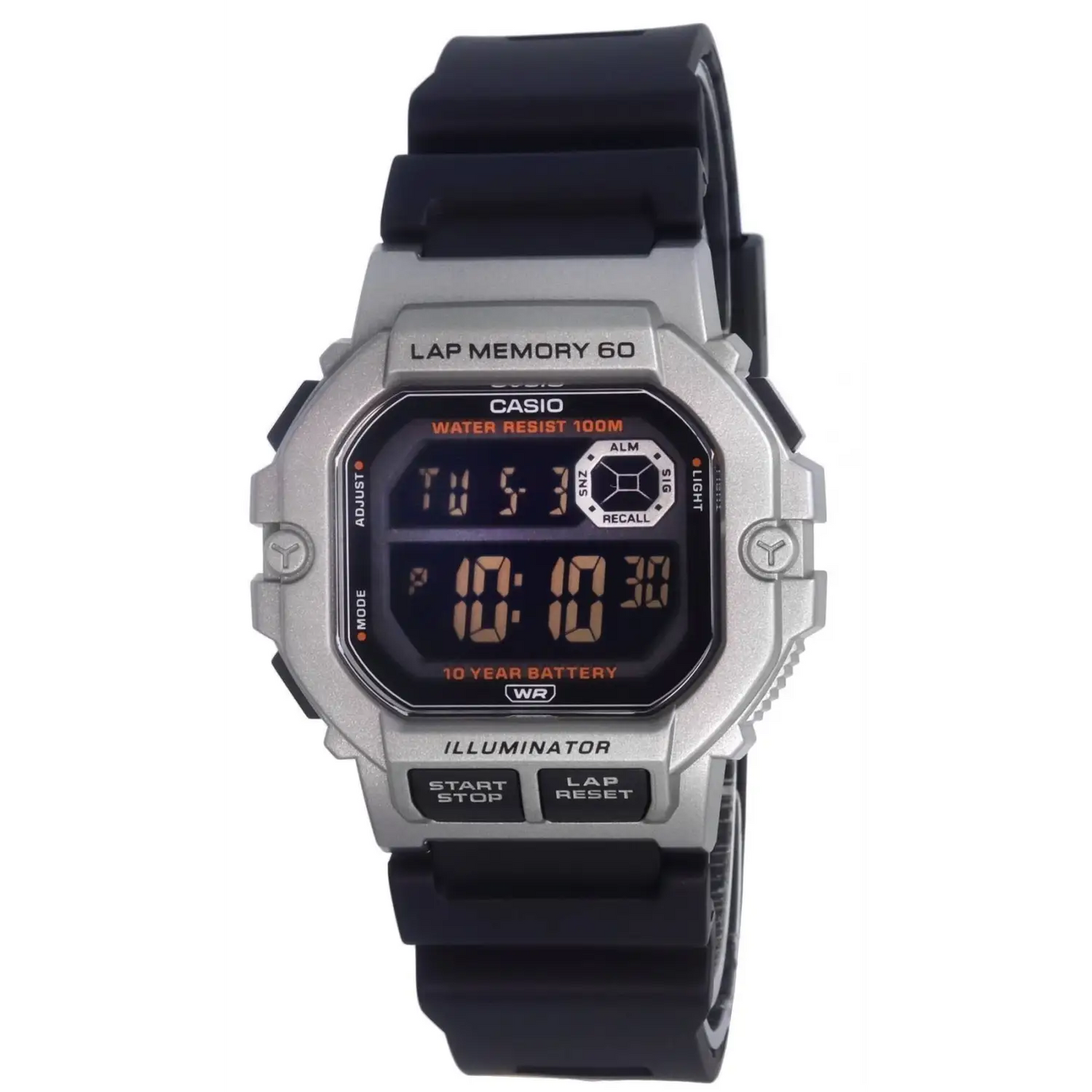 Casio Men’s Sports Gear Digital Quartz 100m Silver/Black