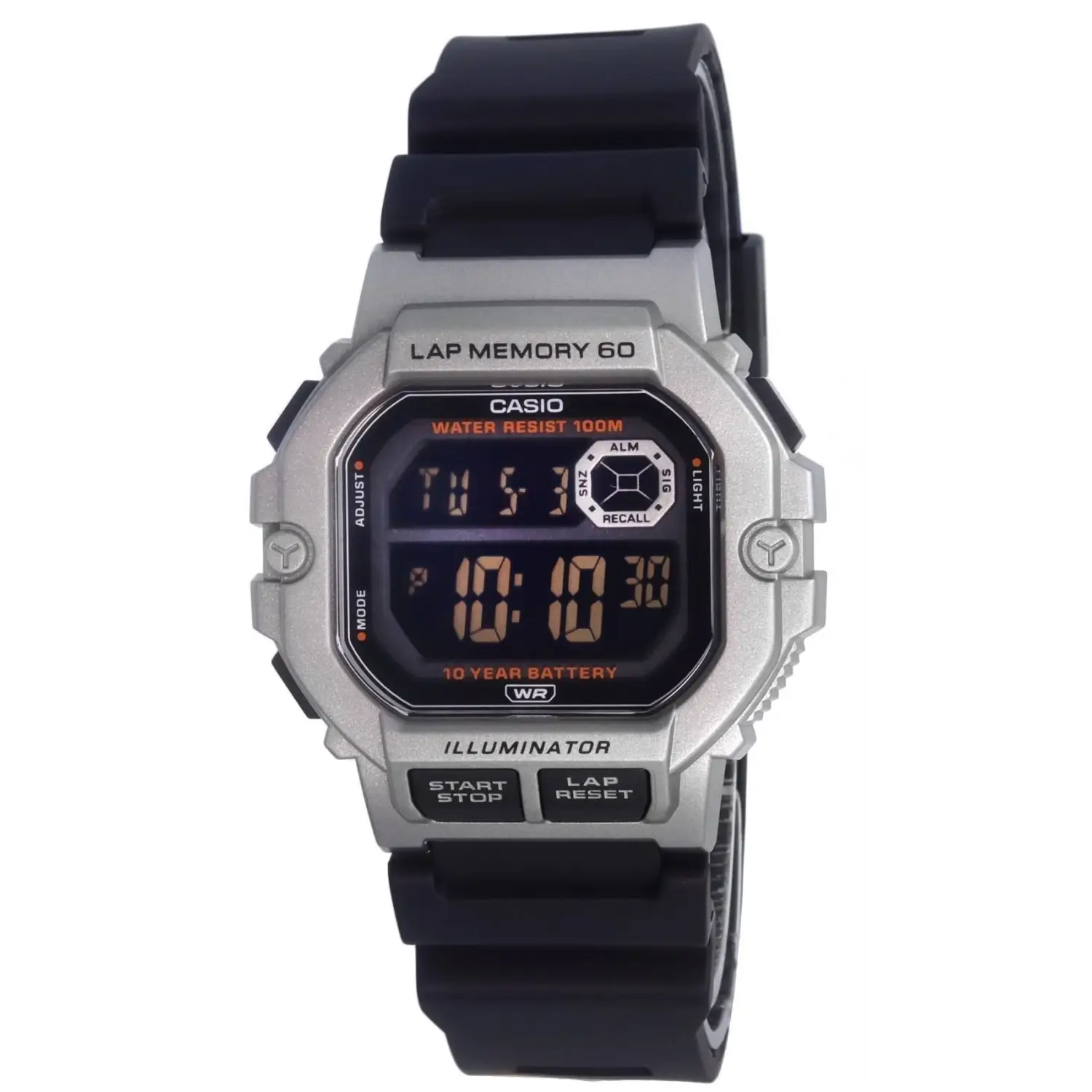 Casio Men’s Sports Gear Digital Quartz 100m Silver/Black