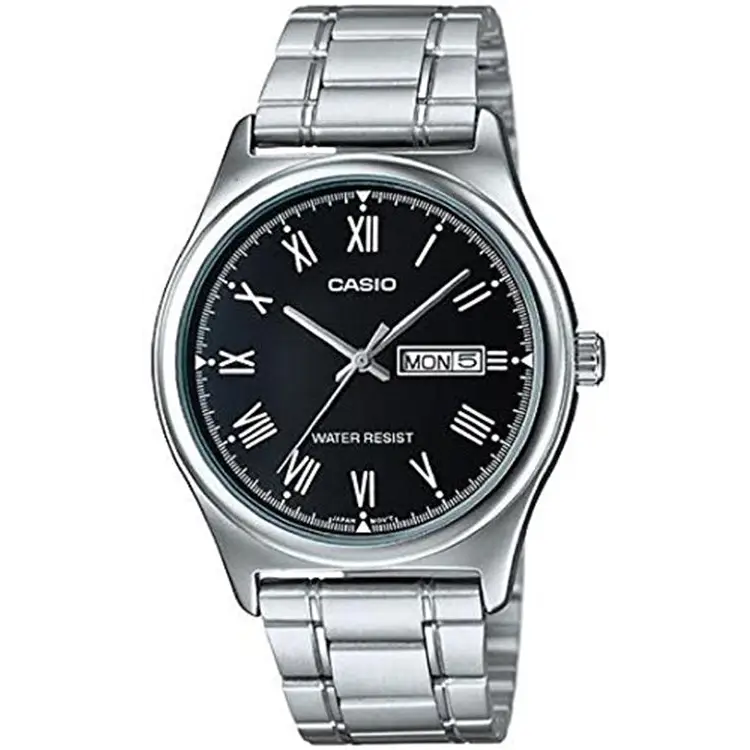 Casio Men’s Stainless Steel Day Date Black Dial Watch