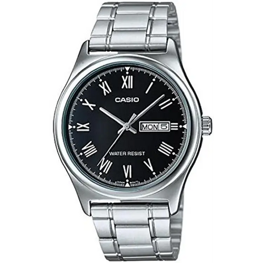 Casio Men’s Stainless Steel Day Date Black Dial Watch