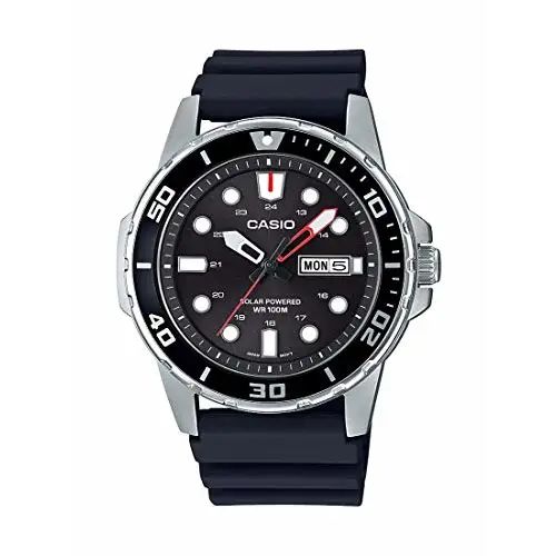 Casio Men’s Stainless Steel Quartz Resin Strap Black 22