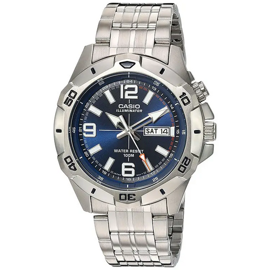 Casio Men’s Super Illuminator Analog Quartz Stainless Steel