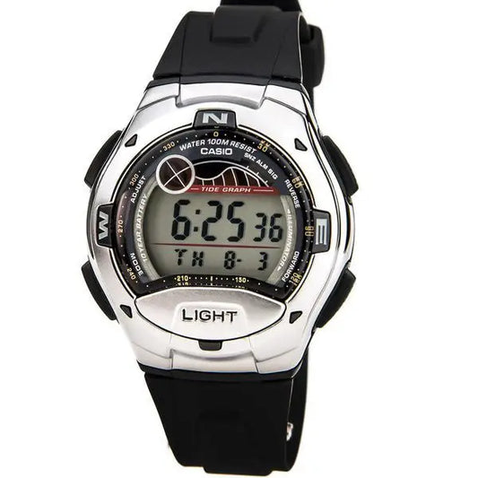 Casio Men’s Tide Graph Moon Phase Silver Tone/Black Resin