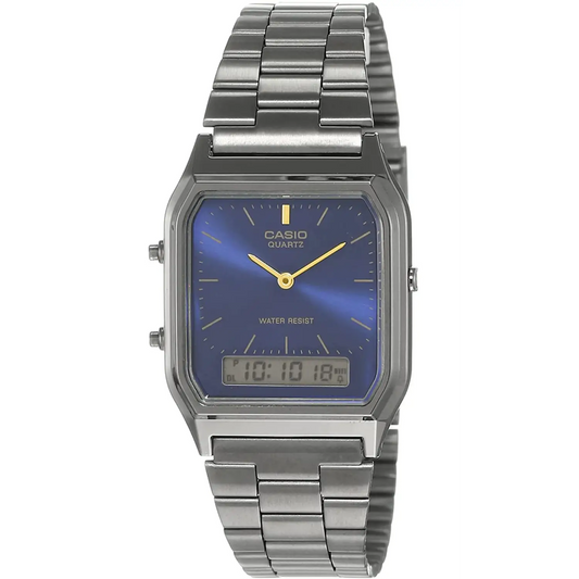 Casio Men’s Vintage Ana-Digi Quartz Blue Dial Stainless