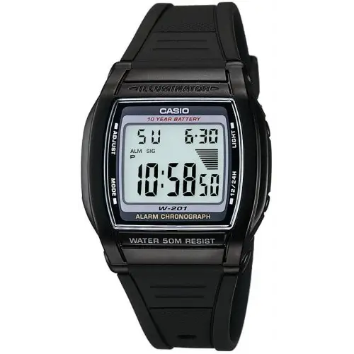 Casio Men’s W201-1AV Alarm Chronograph Watch - Watches