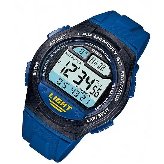 Casio Men’s W734-2AV Blue Rubber Quartz Watch with Digital