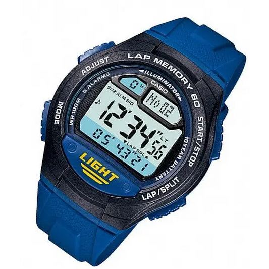 Casio Men’s W734-2AV Blue Rubber Quartz Watch with Digital