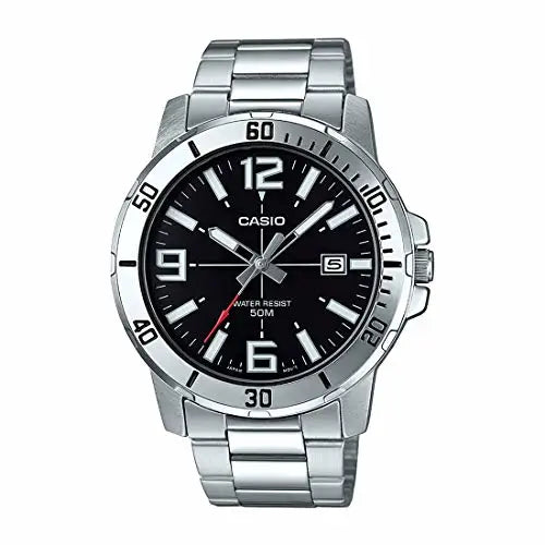 Casio MTP-VD01D-1BV Men’s Enticer Stainless Steel Black Dial