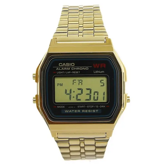 Casio Unisex Vintage Digital Quartz Gold Tone Stainless