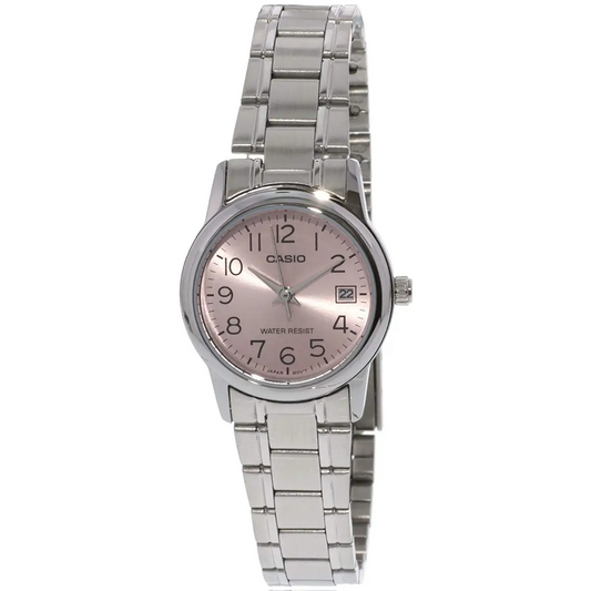Casio Women’s Analog Quartz Pink Dial Date Stainless Steel