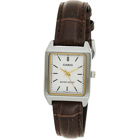 Casio Women’s Analog Quartz Stainless Steel Brown Leather