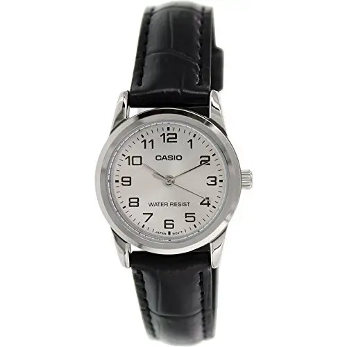 Casio Women’s Black Leather Quartz Watch LTPV001L-7B -