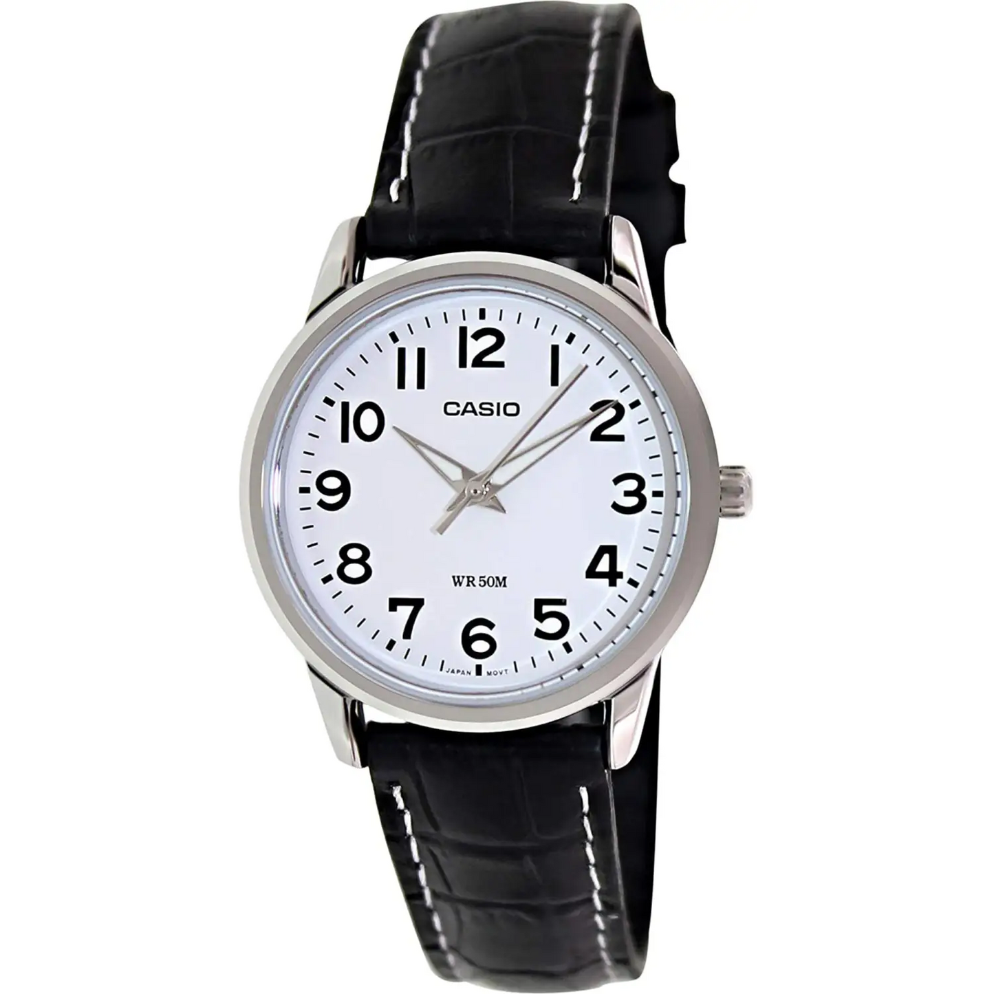 Casio Women’s Enticer Quartz Stainless Steel/Black Leather