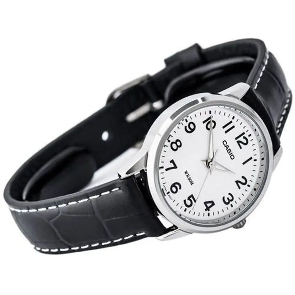 Casio Women’s Enticer Quartz Stainless Steel/Black Leather