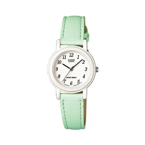Casio Women’s Light Green Genuine Leather Analog Watch