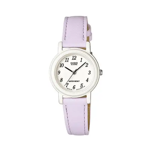 Casio Women’s Light Purple Genuine Leather Analog Watch