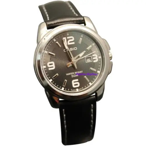 Casio Women’s LTP1314L-8AV Black Leather Quartz Watch