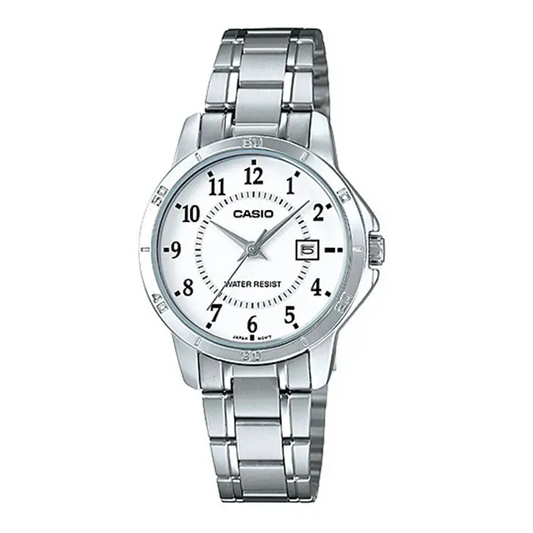 Casio Women’s Mineral Crystal White Dial Stainless Steel